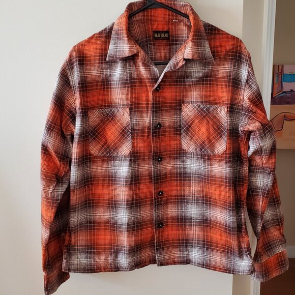 The Flat Head Check Flannel Shirt Size M Like New - Picture 2 of 8